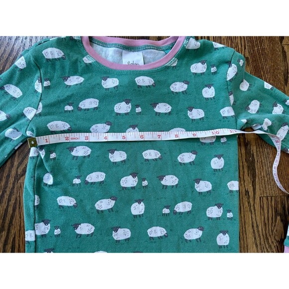 Mini Boden Sheep Pajamas Girls Size 8Y Green Pink Green Top Only 100% Cotton‎ - Picture 5 of 7